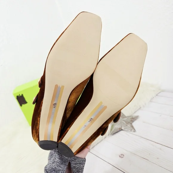 Sam Edelman McKenna Mary Jane Mule Heels Bronze Brown Velvet Size 7 New NWT - Picture 6 of 8